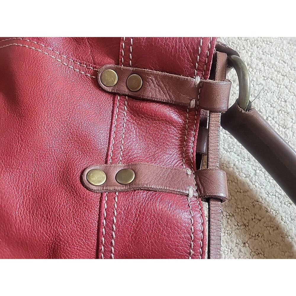 Lucky Brand Big Red Leather Tote / Purse - Picture 9 of 16